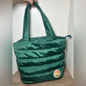 URBAN ORIGINALS Puffy Lennox Extra Large Travel Tote Bag Green.